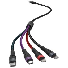 USB / USB Lightning  / MicroUSB / USB-C 1,2m multicolor