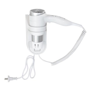 Uscător de păr cu suport, 11 x 24 cm, alb