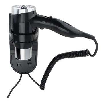 Uscător de păr cu suport 11x24 cm argintiu/negru