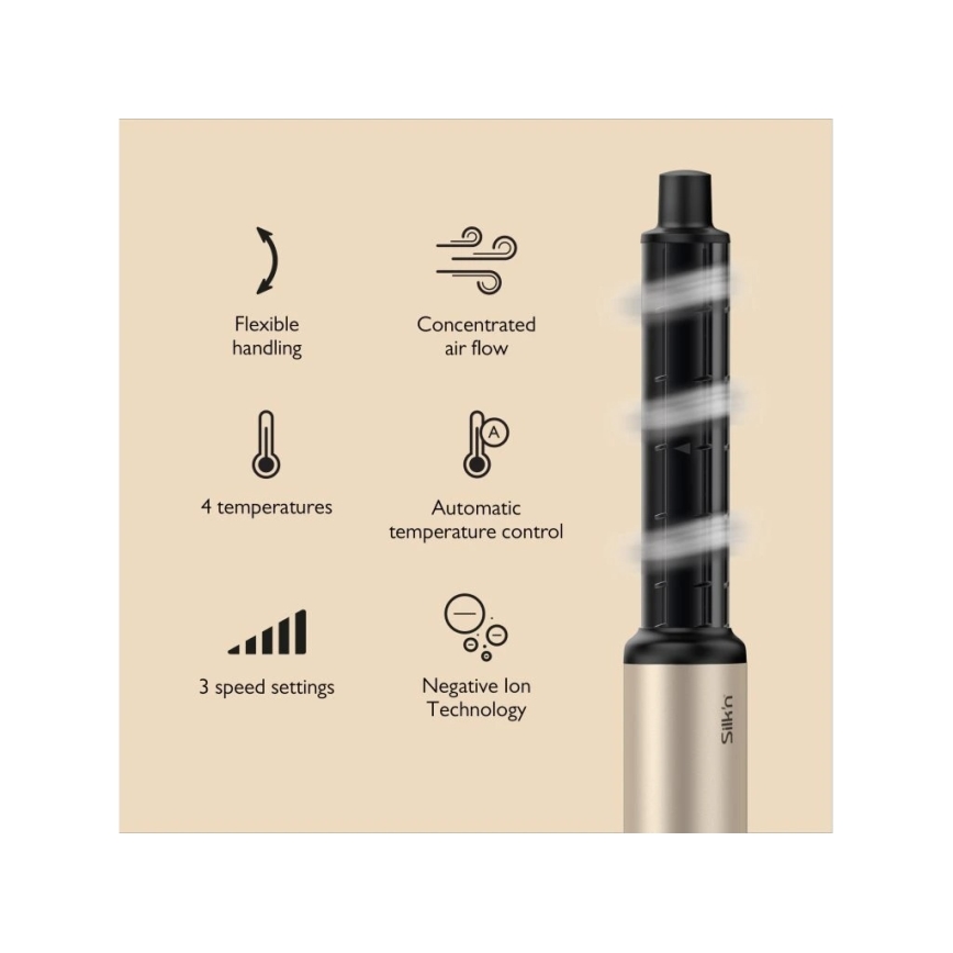 Uscător de păr Silk’n SILKYAIR FLEX 230V, negru/auriu