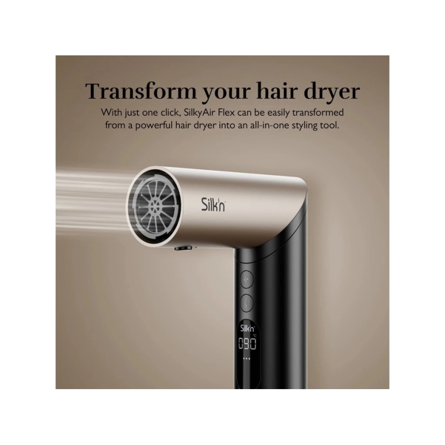 Uscător de păr Silk’n SILKYAIR FLEX 230V, negru/auriu