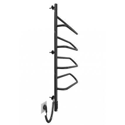 Uscător electric rotativ pentru prosoape ELECTRA 120W/230V 102,5x47,5 cm inox/negru stânga