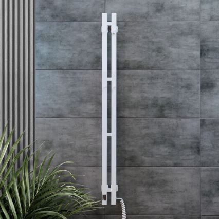 Uscător electric de prosoape cu termostat SILOUETTE 70W 120x9 cm, alb, pe partea dreaptă
