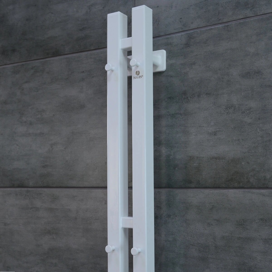 Uscător electric de prosoape cu termostat SILOUETTE 70W 120x9 cm, alb, pe partea dreaptă