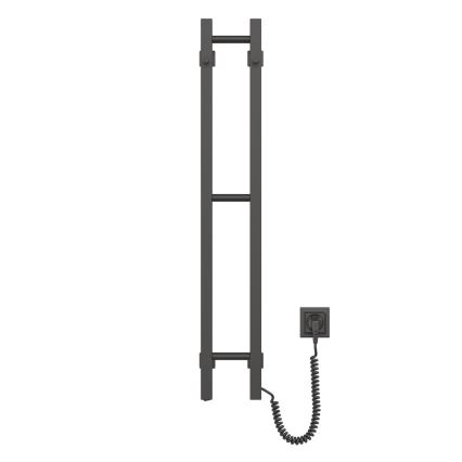 Uscător electric de prosoape SILOUETTE, 46 W, 100 x 16 cm, negru, pe partea dreaptă