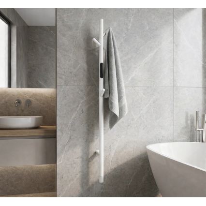 Uscător electric de prosoape tip bară, 118 cm, 30 W, alb