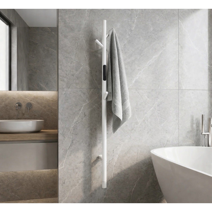 Uscător electric de prosoape tip bară, 118 cm, 30 W, alb