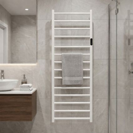 Uscător electric pentru prosoape, 45 x 132 cm, 180 W, inox/alb