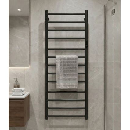 Uscător electric pentru prosoape, 45 x 132 cm, 180 W, inox/negru