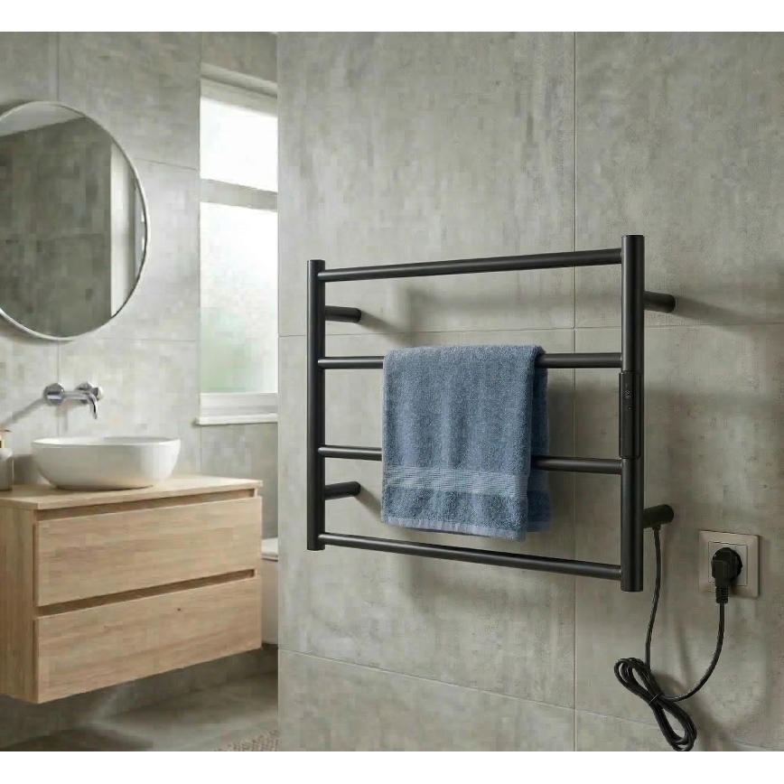 Uscător electric pentru prosoape 56x37 63W inox/negru