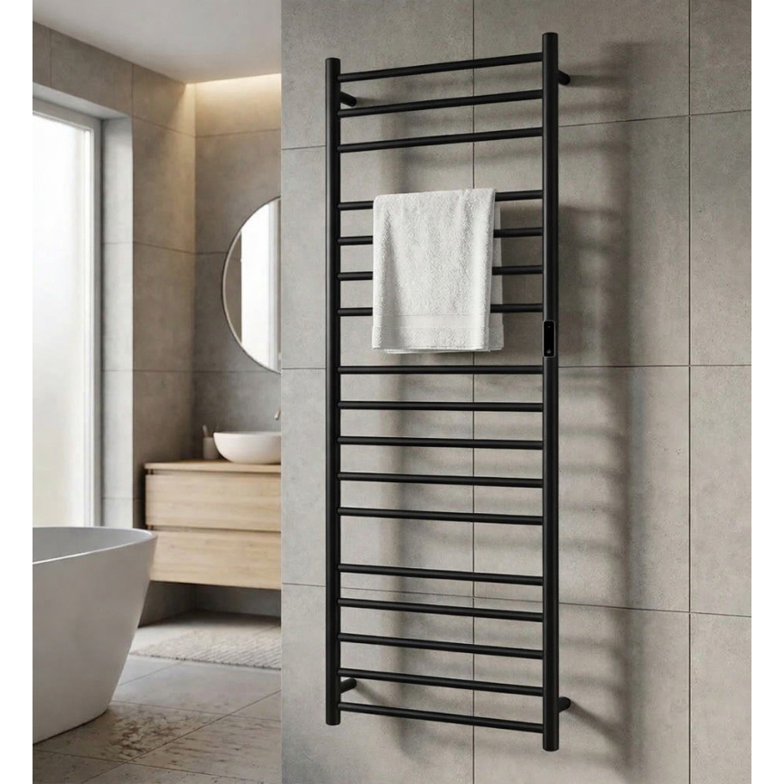 Uscător electric pentru prosoape 60x168 cm 285W inox/negru
