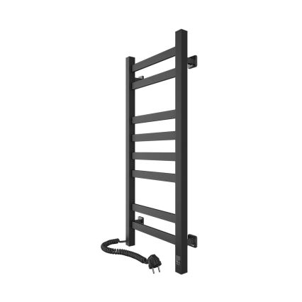 Uscător electric pentru prosoape AVANGARD, 105 W, 80 x 36 cm, negru, montare pe partea stângă, cu termostat