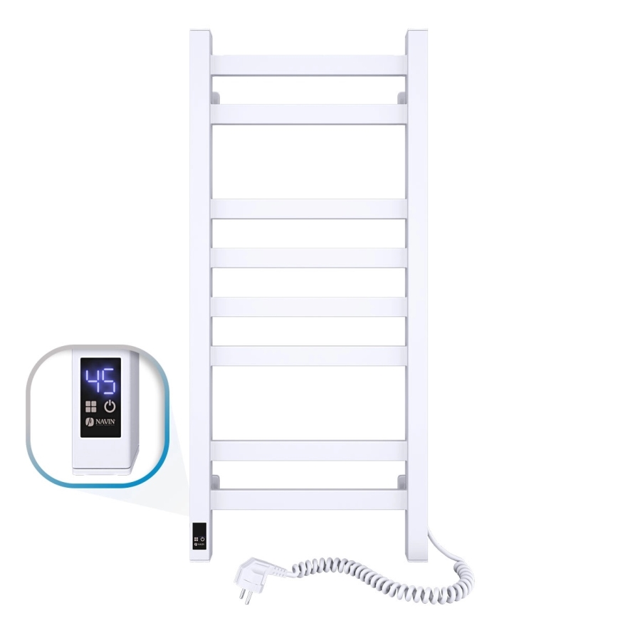 Uscător electric pentru prosoape AVANGARD cu termostat, 105 W, 80 x 36 cm, alb, dreapta