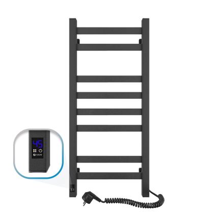 Uscător electric pentru prosoape AVANGARD cu termostat, 105 W, 80 x 36 cm, negru, versiune dreaptă