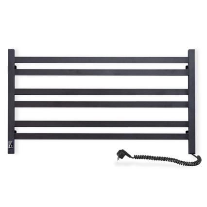 Uscător electric pentru prosoape cu termostat AVANGARD, 181 W, 50 x 90 cm, negru, montaj pe partea dreaptă