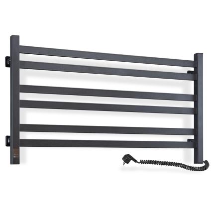 Uscător electric pentru prosoape cu termostat AVANGARD, 181 W, 50 x 90 cm, negru, montaj pe partea dreaptă