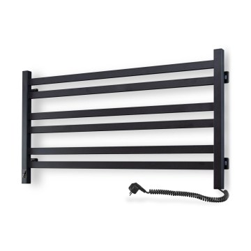 Uscător electric pentru prosoape cu termostat AVANGARD 181W 50x90 cm, negru, pe partea dreaptă