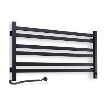 Uscător electric pentru prosoape cu termostat AVANGARD 181W 50x90 cm, negru, stânga