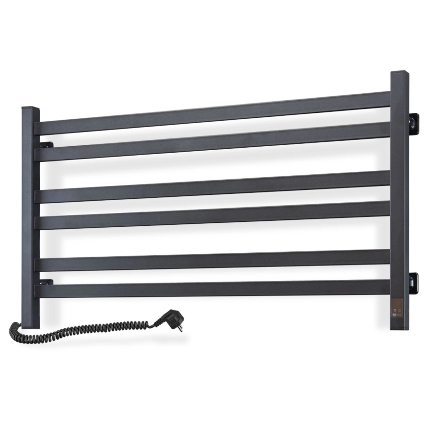 Uscător electric pentru prosoape cu termostat AVANGARD 181W 50x90 cm, negru, stânga