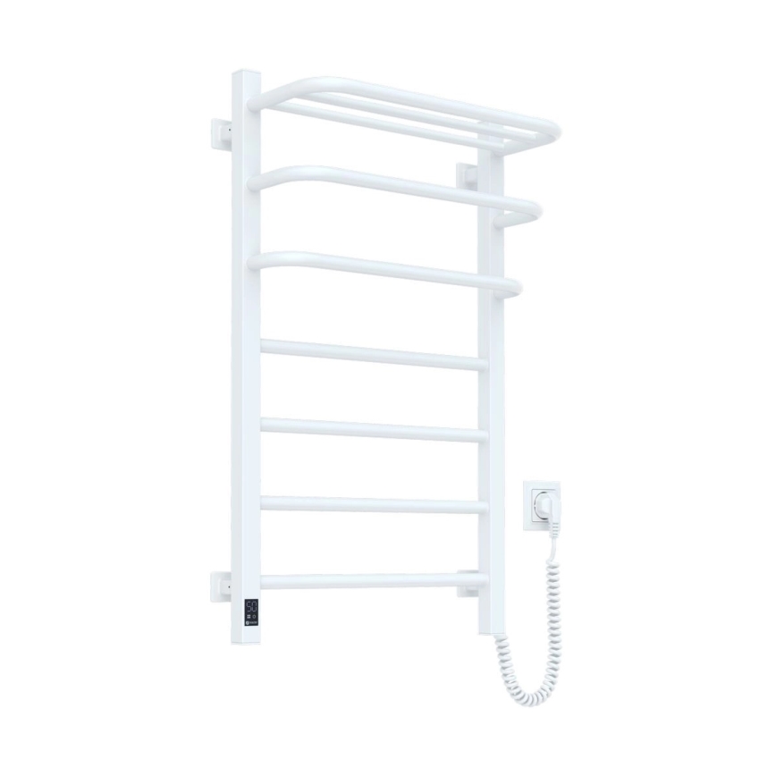 Uscător electric pentru prosoape cu termostat FORTIS 155 W, 80 x 48 cm, alb, pe partea dreaptă