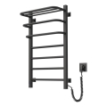 Uscător electric pentru prosoape cu termostat FORTIS 155W 80x48 cm, negru, cu racordare pe partea dreaptă