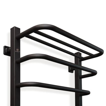 Uscător electric pentru prosoape cu termostat FORTIS 155W 80x48 cm, negru, cu racordare pe partea dreaptă