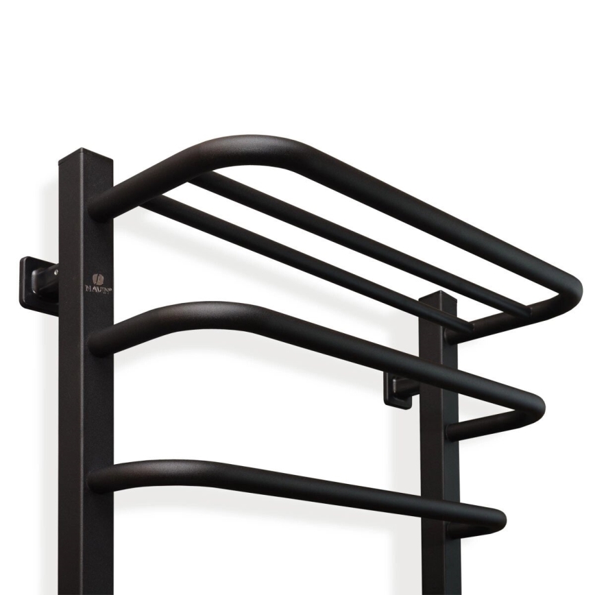 Uscător electric pentru prosoape cu termostat FORTIS 155W 80x48 cm, negru, cu racordare pe partea dreaptă