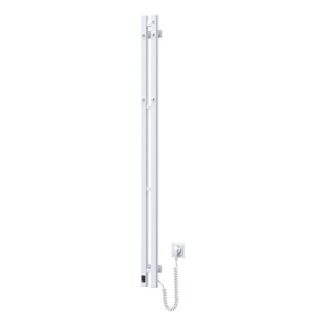 Uscător electric pentru prosoape cu termostat SILOUETTE, 106 W, 150 x 9 cm, alb, cu racordare pe partea dreaptă