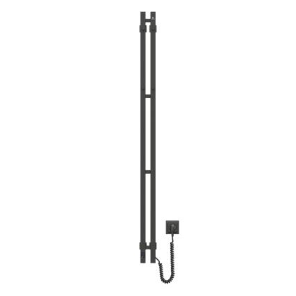 Uscător electric pentru prosoape cu termostat SILOUETTE, 106 W, 150 x 9 cm, negru, montaj pe partea dreaptă