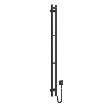 Uscător electric pentru prosoape cu termostat SILOUETTE, 106 W, 150 x 9 cm, negru, montaj pe partea dreaptă