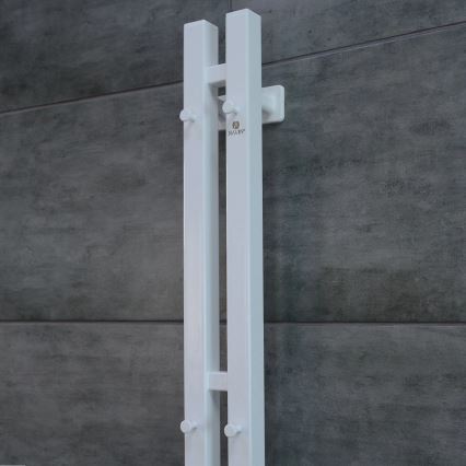 Uscător electric pentru prosoape cu termostat SILOUETTE 106W 150x9cm, alb, cu racordare pe partea dreaptă