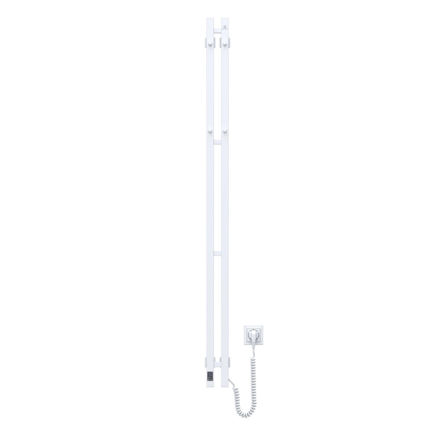 Uscător electric pentru prosoape cu termostat SILOUETTE 106W 150x9cm, alb, cu racordare pe partea dreaptă