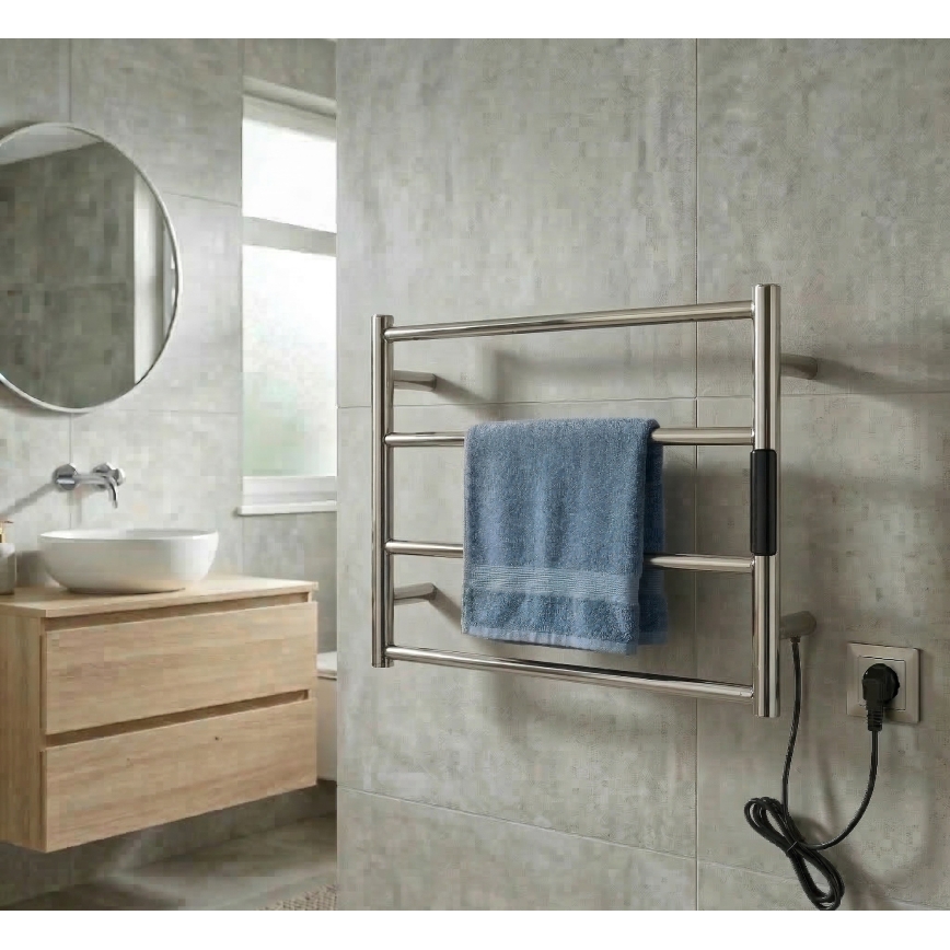 Uscător electric pentru prosoape din oțel inoxidabil, 56 x 37 cm, 63 W