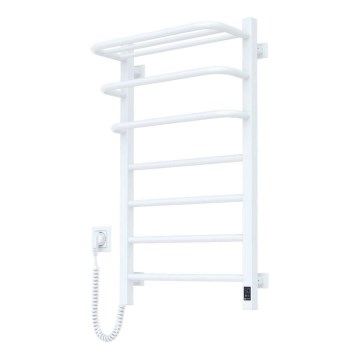 Uscător electric pentru prosoape FORTIS cu termostat, 155 W, 80 x 48 cm, alb, montaj pe partea stângă