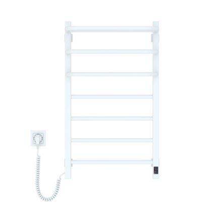Uscător electric pentru prosoape FORTIS cu termostat, 155 W, 80 x 48 cm, alb, montaj pe partea stângă