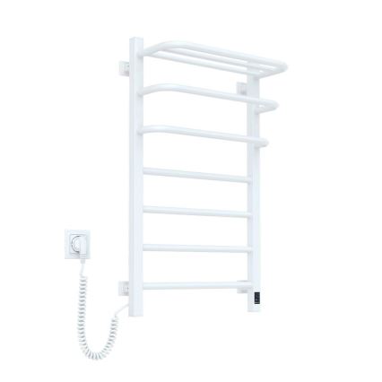 Uscător electric pentru prosoape FORTIS cu termostat, 155 W, 80 x 48 cm, alb, montaj pe partea stângă