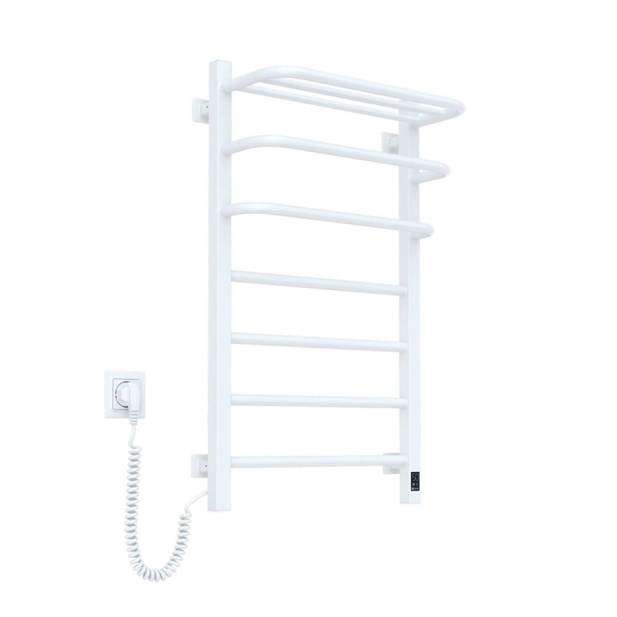 Uscător electric pentru prosoape FORTIS cu termostat, 155 W, 80 x 48 cm, alb, montaj pe partea stângă