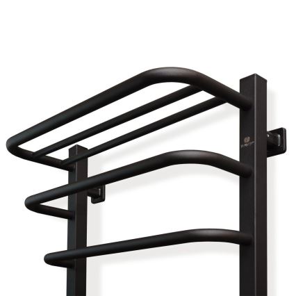 Uscător electric pentru prosoape FORTIS cu termostat, 155 W, 80 x 48 cm, negru, orientare stânga
