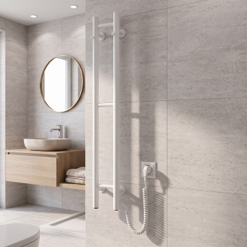 Uscător electric pentru prosoape SILOUETTE 46W 100x16 cm alb, varianta dreaptă