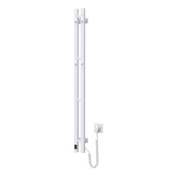 Uscător electric pentru prosoape SILOUETTE cu termostat, 70 W, 120 x 9 cm, alb, conexiune pe partea dreaptă
