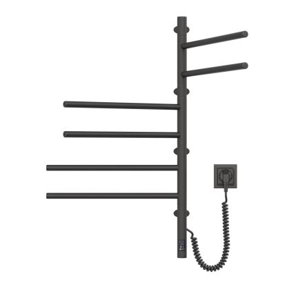 Uscător electric rotativ pentru prosoape ARABESQUE cu termostat, 105 W, 82 x 49 cm, negru