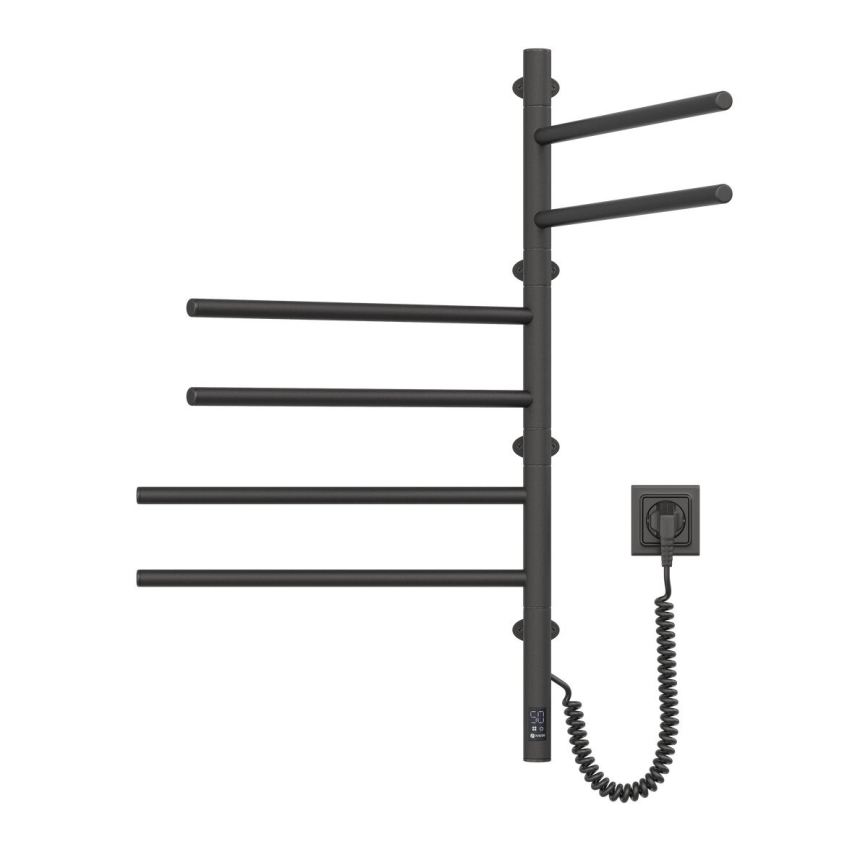 Uscător electric rotativ pentru prosoape ARABESQUE cu termostat, 105 W, 82 x 49 cm, negru