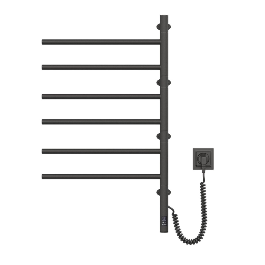 Uscător electric rotativ pentru prosoape cu termostat ARABESQUE 105W 82x49 cm negru