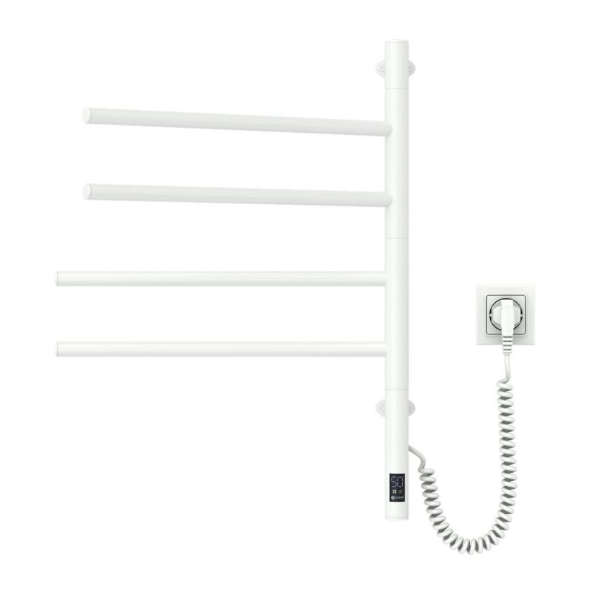 Uscător electric rotativ pentru prosoape cu termostat ARABESQUE, 60W, 65x49 cm, alb