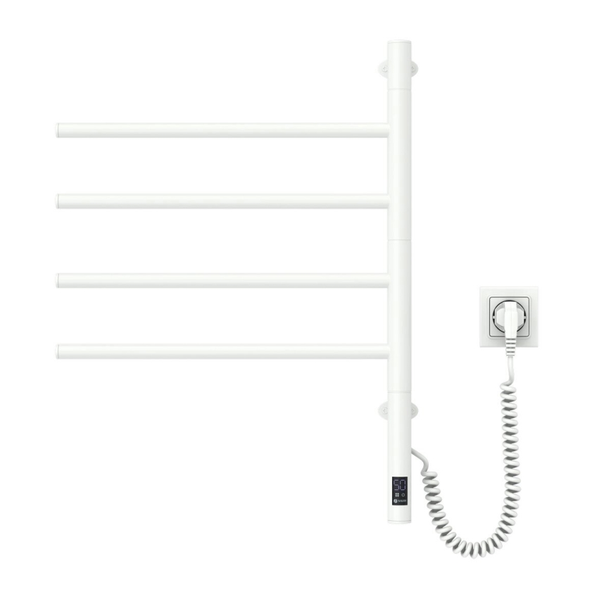 Uscător electric rotativ pentru prosoape cu termostat ARABESQUE, 60W, 65x49 cm, alb