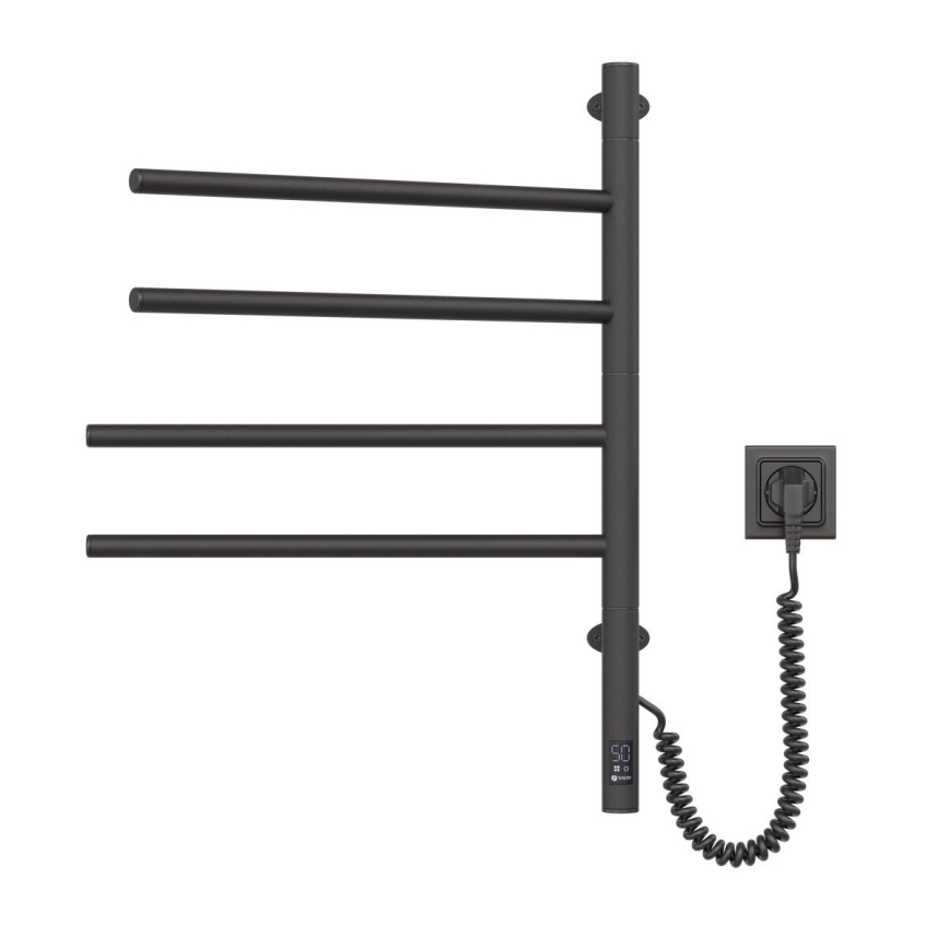 Uscător electric rotativ pentru prosoape cu termostat ARABESQUE 60W 65x49 cm negru