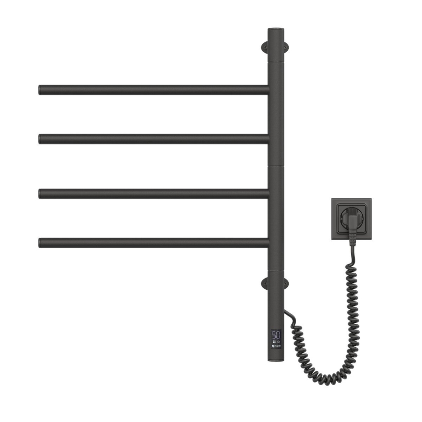 Uscător electric rotativ pentru prosoape cu termostat ARABESQUE 60W 65x49 cm negru