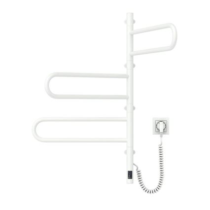Uscător electric rotativ pentru prosoape cu termostat FOUETTE, 120 W, 80 x 49 cm, alb