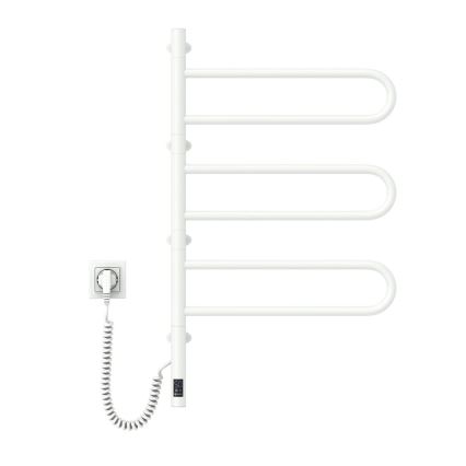 Uscător electric rotativ pentru prosoape cu termostat FOUETTE, 120 W, 80 x 49 cm, alb