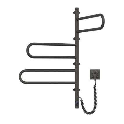 Uscător electric rotativ pentru prosoape cu termostat FOUETTE 120W 80x49 cm negru